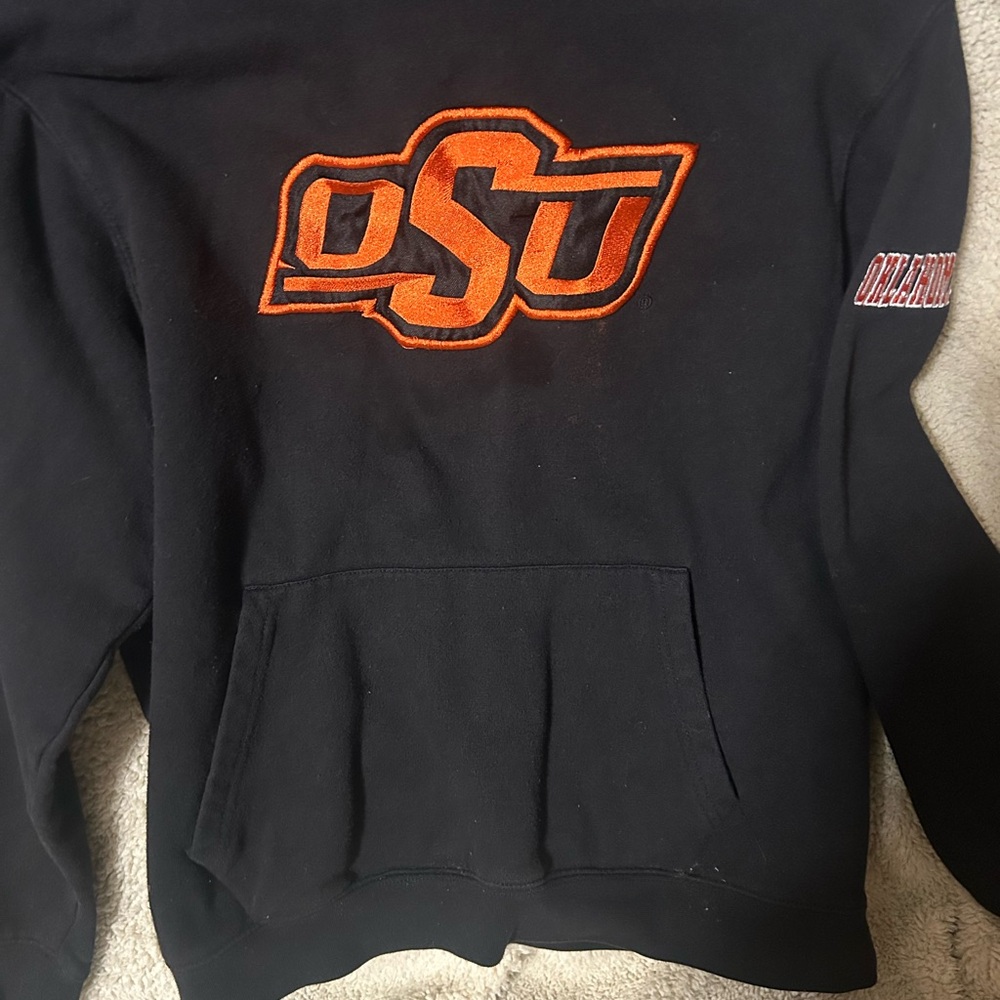 Colosseum Black Crewneck Sweatshirt with Orange OSU Logo